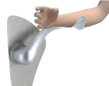 Poignée de porte ULNA SILVER - Anti propagation de virus